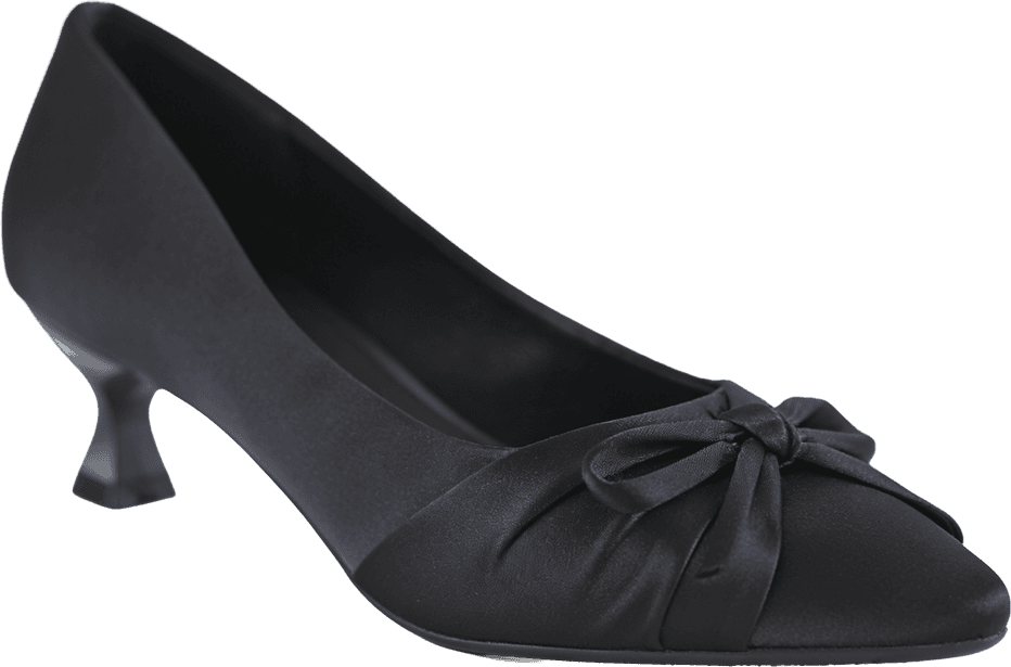 POINTED TOE SATIN HIGH HEEL PUMPS WITH BOW 3