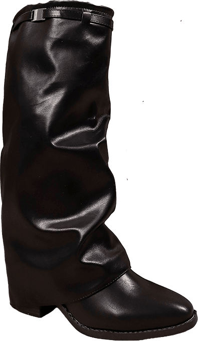 Women's Slouch Knee-High Boots with Buckle Detail