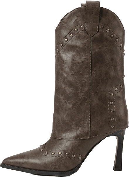 STUDDED WESTERN COWBOY BOOTS WITH POINTED TOE AND HIGH HEEL 2