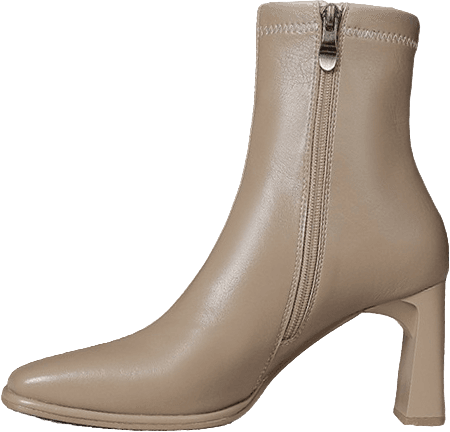 SQUARE TOE ANKLE BOOTS WITH BLOCK HEEL AND SIDE ZIPPER 2