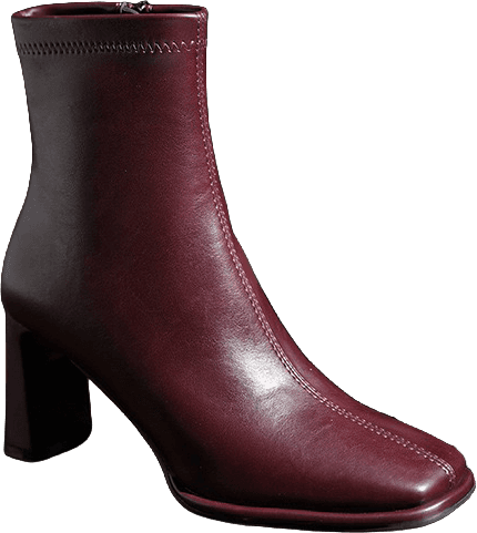 SQUARE TOE ANKLE BOOTS WITH BLOCK HEEL AND SIDE ZIPPER 3