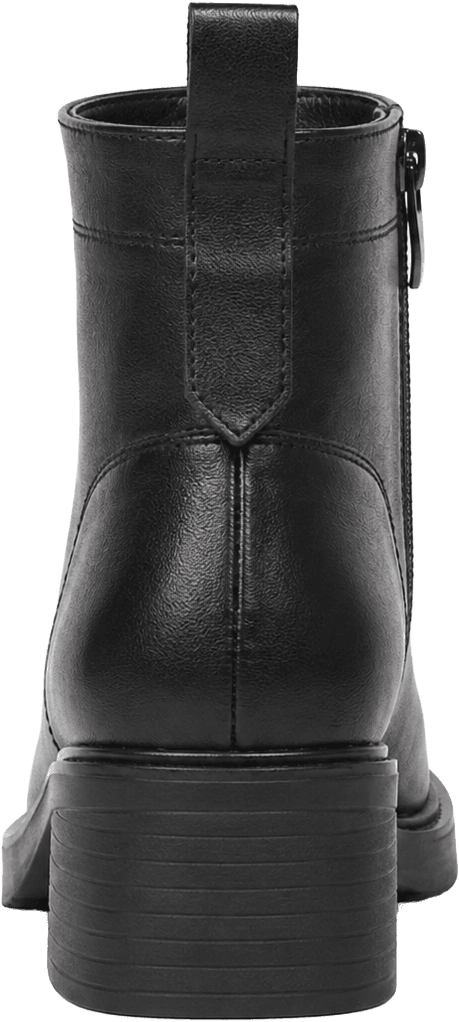 Ankle Boots Chunky Block Heel Round Toe Faux Leather Casual Dress Booties 3