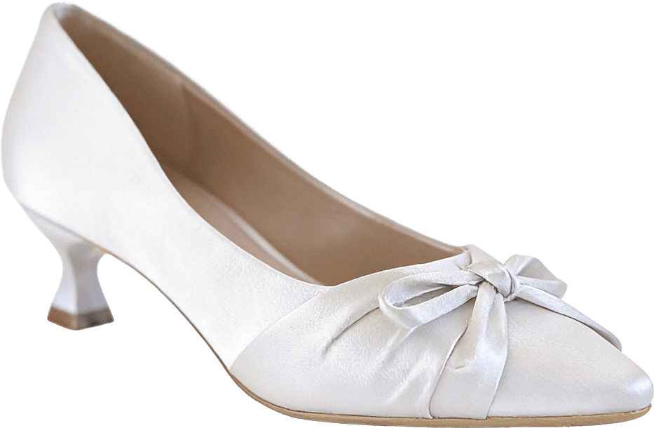 POINTED TOE SATIN HIGH HEEL PUMPS WITH BOW