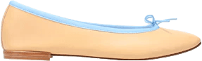 ROUND TOE BALLET FLATS WITH BOW AND CONTRAST TRIM
