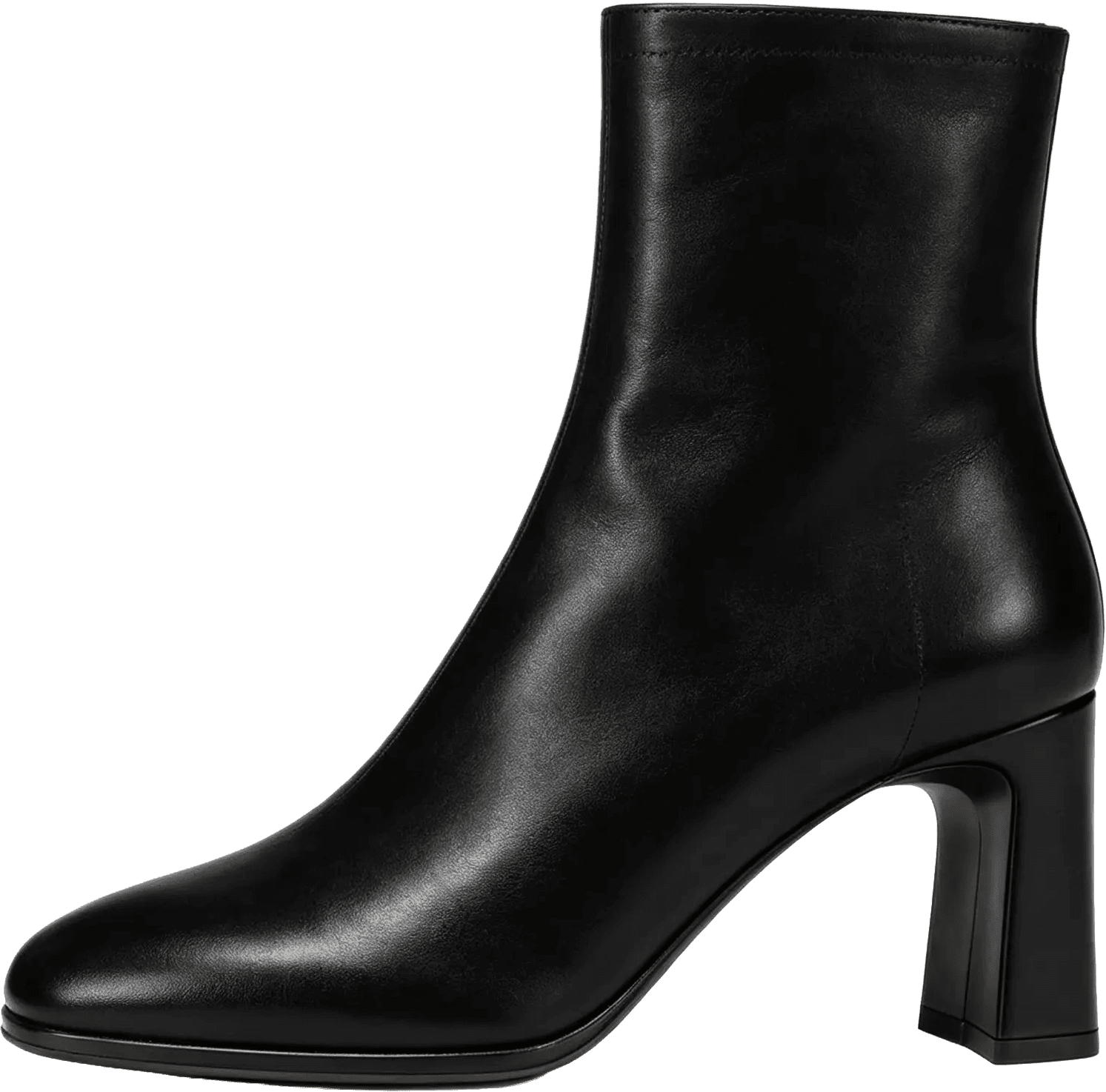 SQUARE TOE ANKLE BOOTS WITH BLOCK HEEL AND SIDE ZIPPER